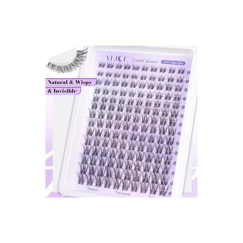 ALICE Natural Lash Clusters Lash Extensions Invisible Band Waterproof 8-16mm