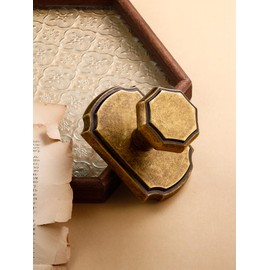 SORWDUERM 2 Pack Dummy Antique Brass Door Knobs Interior Dummy Door Handle Single Sided Decorative,Zinc Alloy