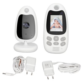 2in Display Baby Monitor Portable Wireless Long Range Night Vision Two Way Talk 8 Lullabies 100‑240V EU Plug