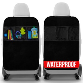 Todays Kids 2 Pack Kick Mats Back Seat Protector - Backseat Car Organizer for Kids, Car Storage Organizer, Back Seat Cars Organizers, Cars Organizers Backs Seats, Travel Accessories, 3 Pockets