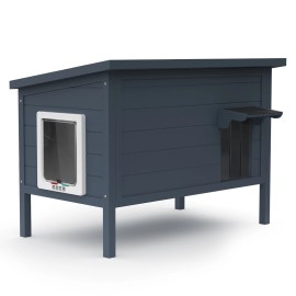 Mosbrisa Outdoor Cat House,Weatherp - Navy Blue
