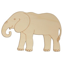 10x Wooden Elephant Walking Comic Craft Shapes 3mm Plywood Safari(6 x 9cm,No Hole)