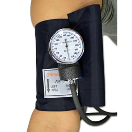 Lightning X Aneroid Sphygmomanometer (BP Cuff) Adult Blood Pressure Monitor with Carrying Case - Black
