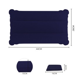 SUTAFOR Inflatable Pillow, Set of 2, Ultralight Camping Pillow, Travel Pillow, Flocking Beach Cushion for Outdoor, Hiking, 44 x 28 cm, Blue + Grey