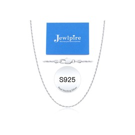 Jewlpire 925 Sterling Silver Chain Necklace for Women, 1.5mm Rope Chain Silver Chain for Women Sturdy Women's Chain Necklaces, Silver Chain 24 Inch
