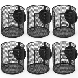 Magnetic Cup Holder, Fully Covered Anti-Fall Magnetic Drink Holder, Cup Caddy, N38 Super Magnet Cup Holder for Tractor Mower School Bus on Ferrous Metal Surface, 3.54" Inner Diameter(6 Pack)