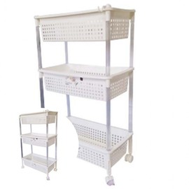 Mobile shelf 3-tier small kitchen shelf prop shelf