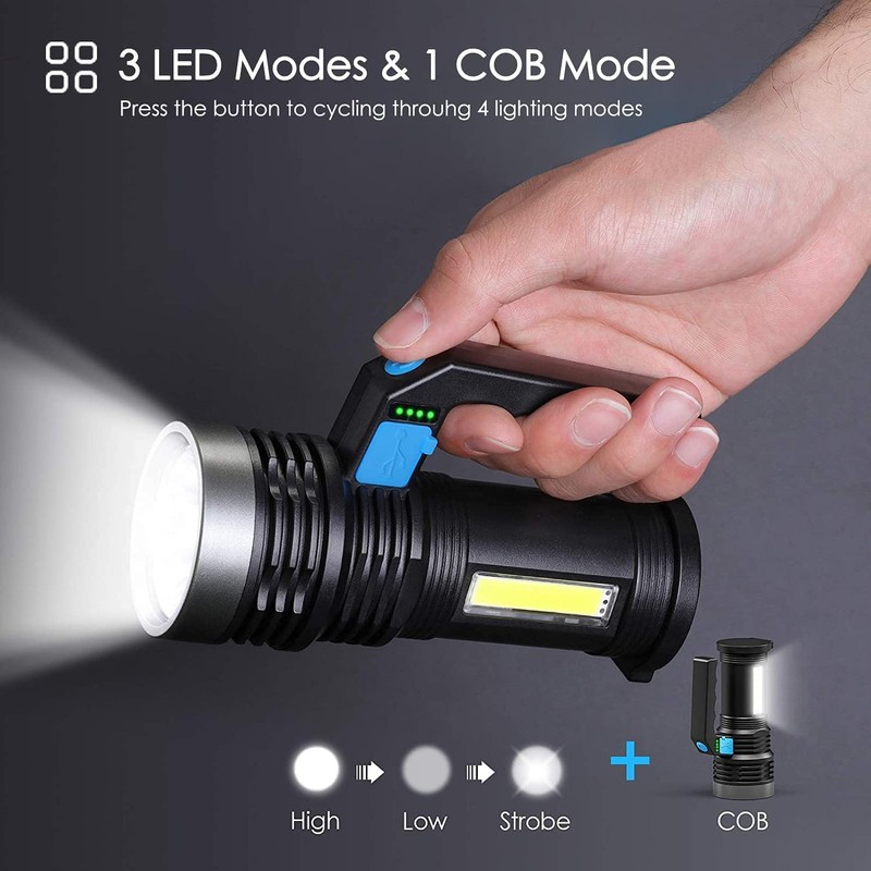 Wrrozz LED Flashlight High Lumens USB Rechargeable Flashlight for Camping,