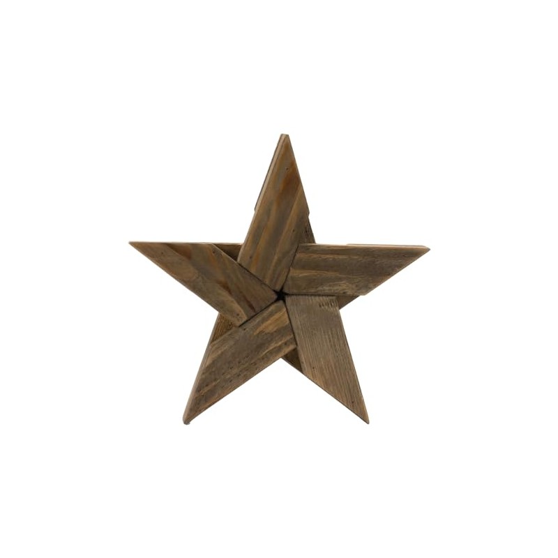Melrose International Pine Wood Star Decor (Set of 2)