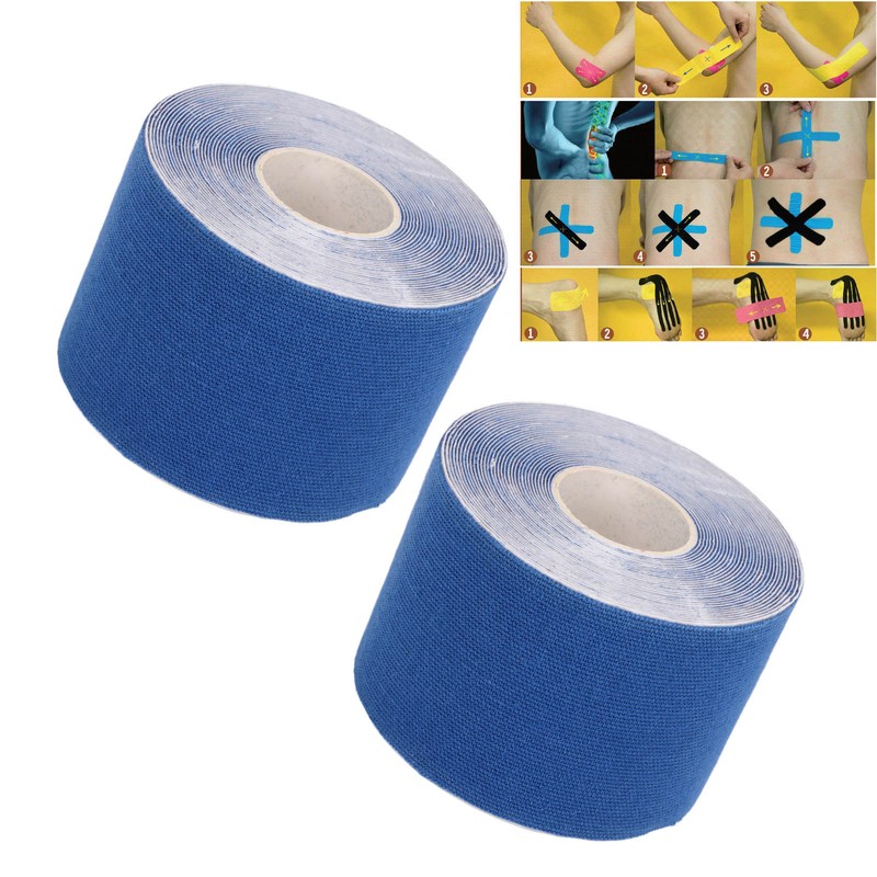 2PCS Athletic Kinesiology Tape 5cm Width 5m Length Muscle Sticker