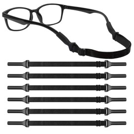 IKOPFLN Pack of 6 Adjustable Glasses Holders, Glasses Strap Sports, Glasses Holder, Non-Slip Glasses Frame, Sports Glasses Holder for Men, Women, Children, a