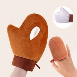 [Bori Star] Body Lotion Gloves 2pcs 1 Set Tone-Up Cream Even Application Tool Self-Tanning Massage Applicator SN.Body Lotion Glove Small Pink 4ea