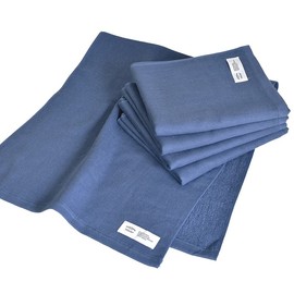 Trampalan Gauze Towel, Face Towel, Set of 5, Color Gauze Towel, Senshu Towel, Quick Drying, Water Absorbent, Thin, 100% Cotton (Navy)
