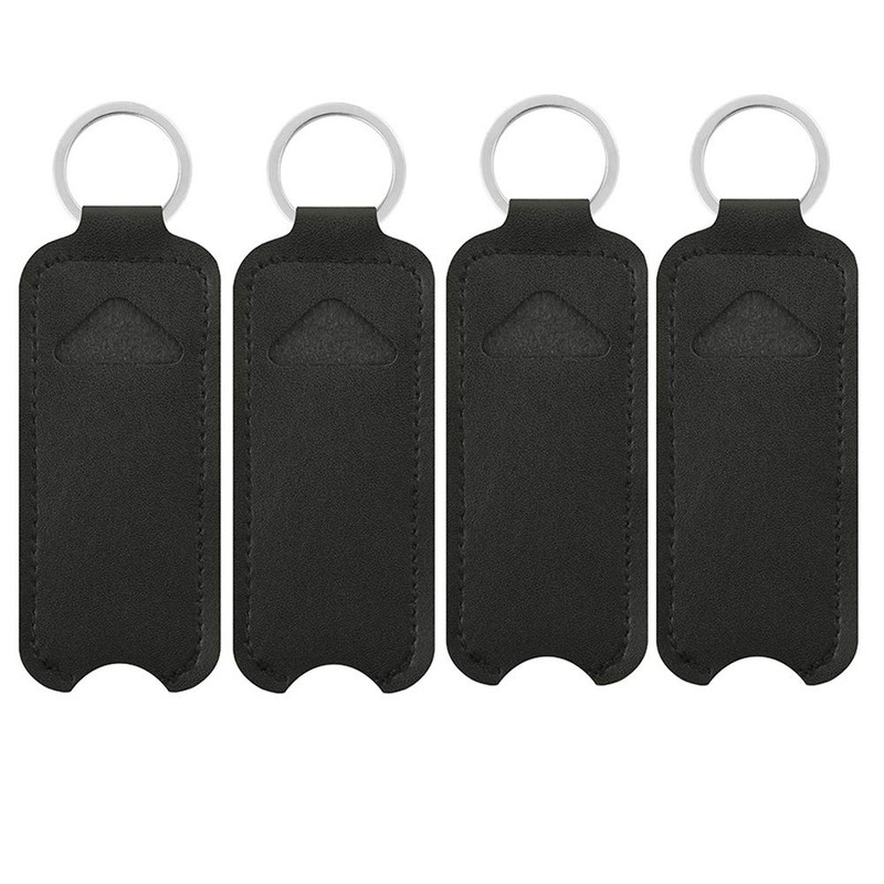 luzen 4Pcs PU Leather Lipstick Lip Balm Case Holder Portable