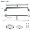 24 Inch Grab Bar w/Double Toilet Paper Roll Holder Brushed