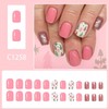 Christmas Press On Nails Square Fake Nails Bow With Elk