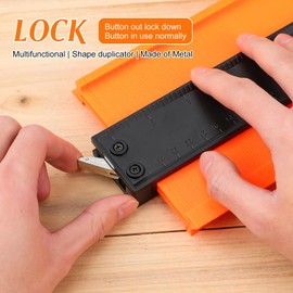 Lurrose Wood Measuring Tools Set of 2 (5"+10") High Precision Contour Gauge Abs+ Metal Furniture Making Construction Measuring Tools Convenient Durable