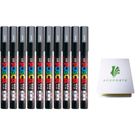 POSCA Paint Marker Pen, 10 Silver Pen Set (PC3M.26) - Fine Point - Odorless Water Resistant Pen Maker, with Original Sticky Notes