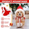 Dog Christmas Outfit with Hat Cat Santa Claus Cloak Costume