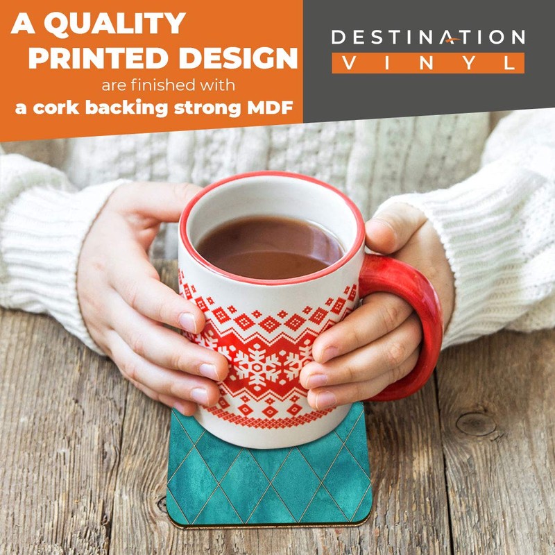 Great Coasters (Set of 2) Square/Glossy Quality Coasters/Tabletop Protection for