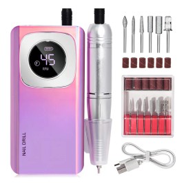 Taladro Uñas Eléctrico Profesional 45000 Rpm Recargabl Color Purple