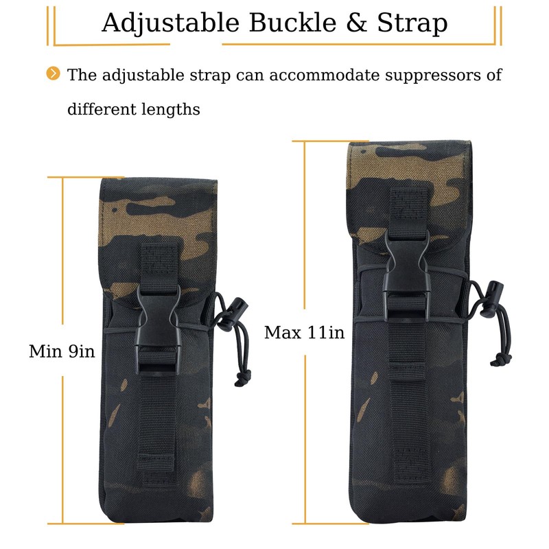 ​​DIZETION Heat-Resistant Suppressor Pouch, Tactical Multi-Purpose MOLLE EDC Carry Bag
