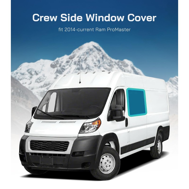 VANNCAMP Upgrade Crew Side Window Cover for Ram Promaster,2014-2025,Thick Insulation,Magnetic