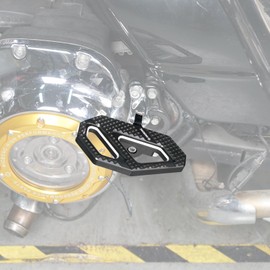 NICECNC Black Rear Enlarged Passenger Footboard Aluminum Foot Pegs Compatible with Harley Road King Special FLHRXS 2017-2024, Replacement for 50208-04, See Fitments