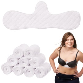 CECOMBINE 10 Pcs Cotton Bra Liners Under, Reusable Under Bra Liners Breathable Soft Under Bra Pads, Bra Liners to Absorb Sweat Under Breasts Absorber Pads, Cool Support Prevent Irritation and Redness