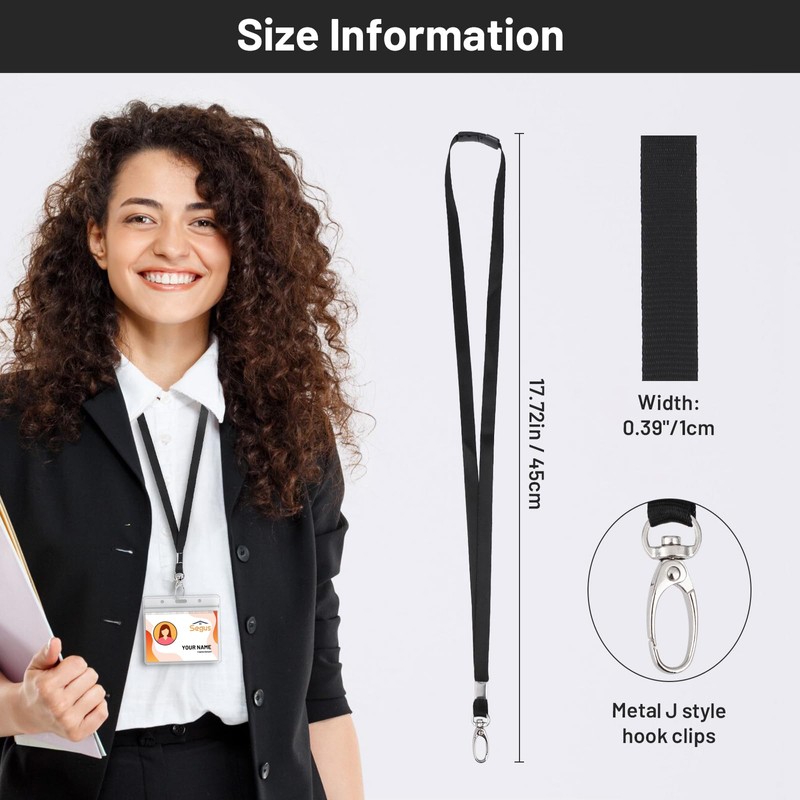 Segus Lanyard with safety clasp, black
