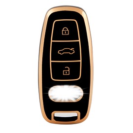 OFFCURVE Car Key Case Key Cover TPU Car Key Protective Cover 3 Buttons for A1 A3 A4 A5 A6 A7 A8 Q1 Q3 Q5 Q7 Q8 S3 S4 S6 RS4 RS6 R8 TT TTS Seat Exeo 3R