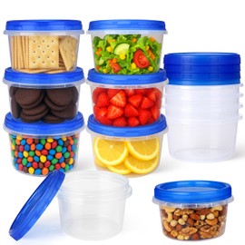 Palksky Freezer Storage Containers with Lids (12 Pack) - 16 oz Round Plastic Food Containers, Leakproof for Meal Prep, Soup, Deli & Leftovers