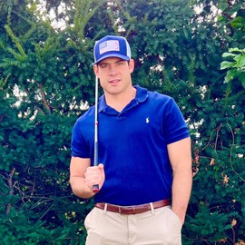 American Golf - Gorra de camionero con bandera de Estados Unidos para hombre, con parche bordado de malla en la parte posterior, gran regalo para golfistas, marino, One Size-XX-Large