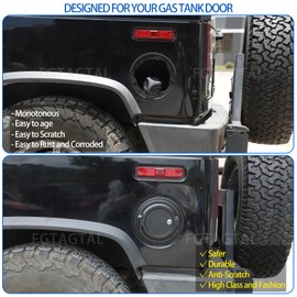 Fuel Door Locking Gas Tank Cap Cover Compatible with Hummer H2 2003-2009, Aluminum Gas Cap Fuel Filler Door Cover, Gas Tank Doors Trim Accessories