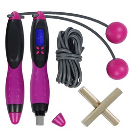 Magashido [Weighted Air Jump Rope] (5 Colors to Choose from) [Black x Purple] (Counter Included)