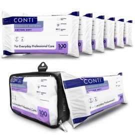 RE-GEN FlexPouch Dry Wipe Dispenser & Conti Cotton Soft 30x28cm Patient Cleansing Wipes, 6 Pack | Professional Personal Care Wipes | Ideal for Home Care & Hospitals | Adult Incontenance Aid