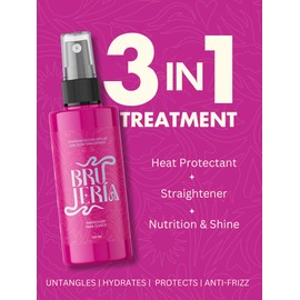 Brujeria Hair Heat Protectant Spray - Anti Frizz and Straightening Formula With Hyaluronic Acid, Argan Oil and Babassu Oil - Colombian & Latin American Ingredients, Pink