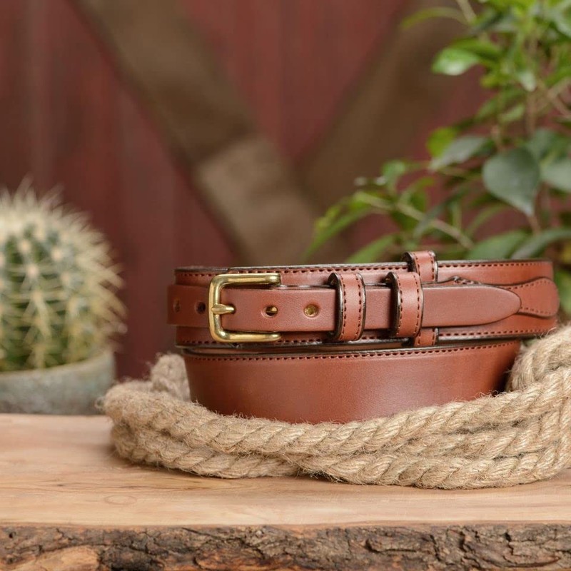 Bullhide Belts Mens Leather Ranger Belt, Heavy-Duty, Genuine Full Grain