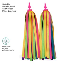 Scooters | Eco Scooter/Bike Ribbons | Handlebar Streamers Tassels | Waterproof | Boys & Girls(2Pcs)