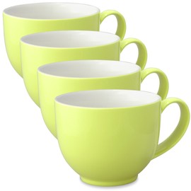 FORLIFE Q Tea Cup with Handle (Set of 4), 10 oz., Lime