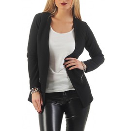 501 Women's Long Blazer (A-15) - black Plain, size: s