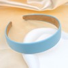 Semato Blue Headband 1 Inch PU Leather Headband for Women