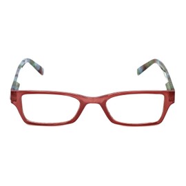 Calabria R774 Designer Colorful Rectangle Reading Glasses +1.00 Rose Red Women Readers Trendy Eyeglass w/Soft Case