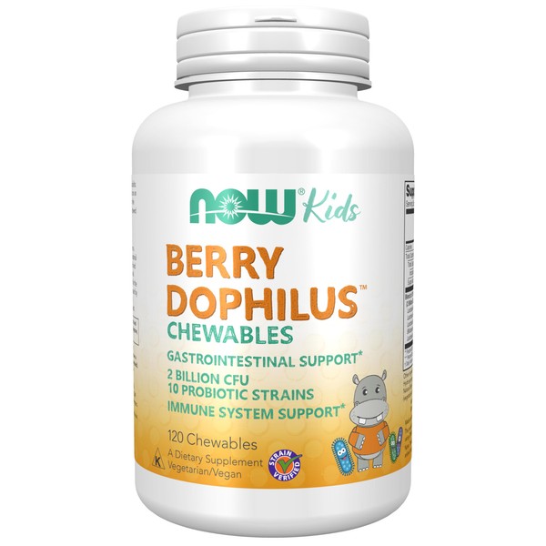 NOW Foods Supplements, BerryDophilus™ with 2 Billion, 10 Probiotic Strains,