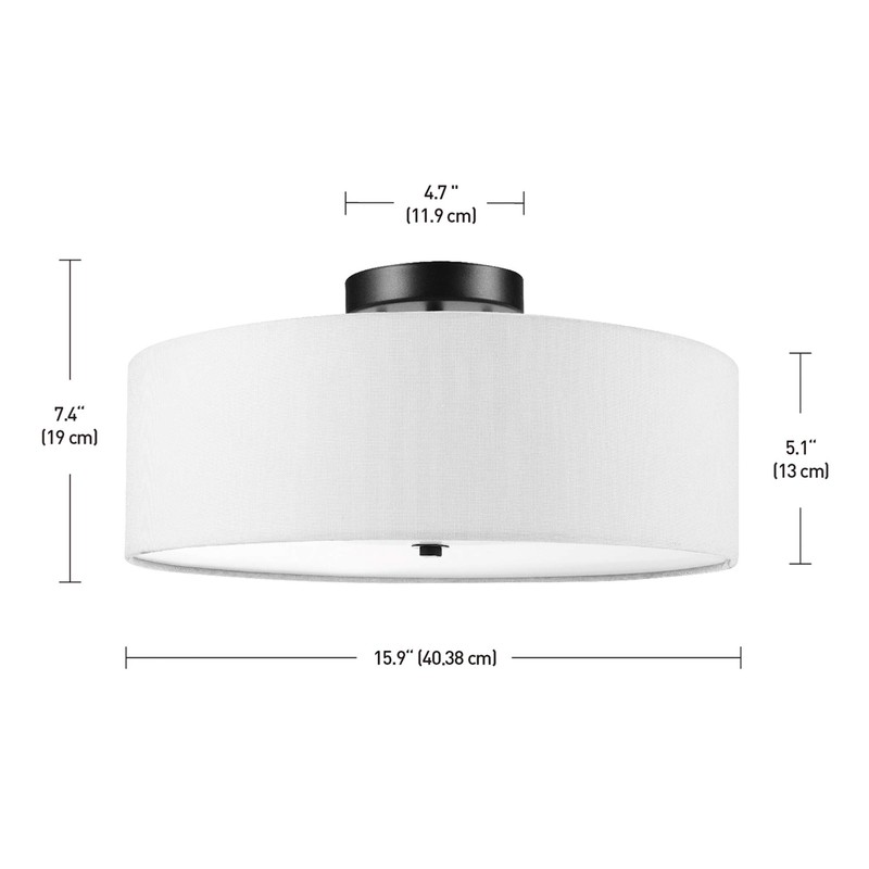 GLOBE Electric 60315 2-Light Flush Mount Ceiling Light, Dark Bronze