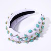 ZITULRY Knotted Headbands for Women Turquoise Top Knot Wide Headband