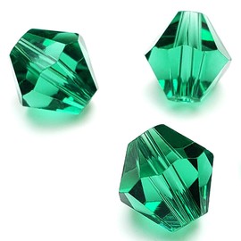 Chengmu 6mm Bicone Glass Beads for Jewelry Making 425Pcs Faceted Shape Crytal Spacer Beads Assortments Supplies Accessories for Bracelet Necklace for Wholesale - Green