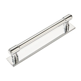 khtumeware 5 Pack 6 Inch（152 mm Center to Center Polished Nickel Cabinet Pull Backplate with Base Plate Zinc Solid Kitchen Cabinet Handles Drawer Pulls Cabinet Hardware