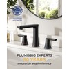 FORIOUS Black Bathroom Faucet 3 Hole, 8" Matte Black Vanity