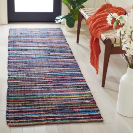 Safavieh Rag Rug BLUE / MULTI 2'-3" X 10' Runner - RAR240B-210